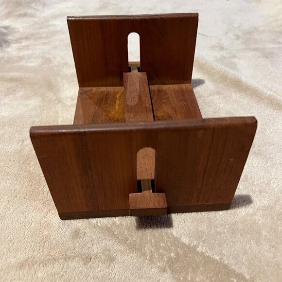 Selandia Designs Teakwood Thailand Napkin Holder Stand Mid century MCM style vib - Picture 2 of 7